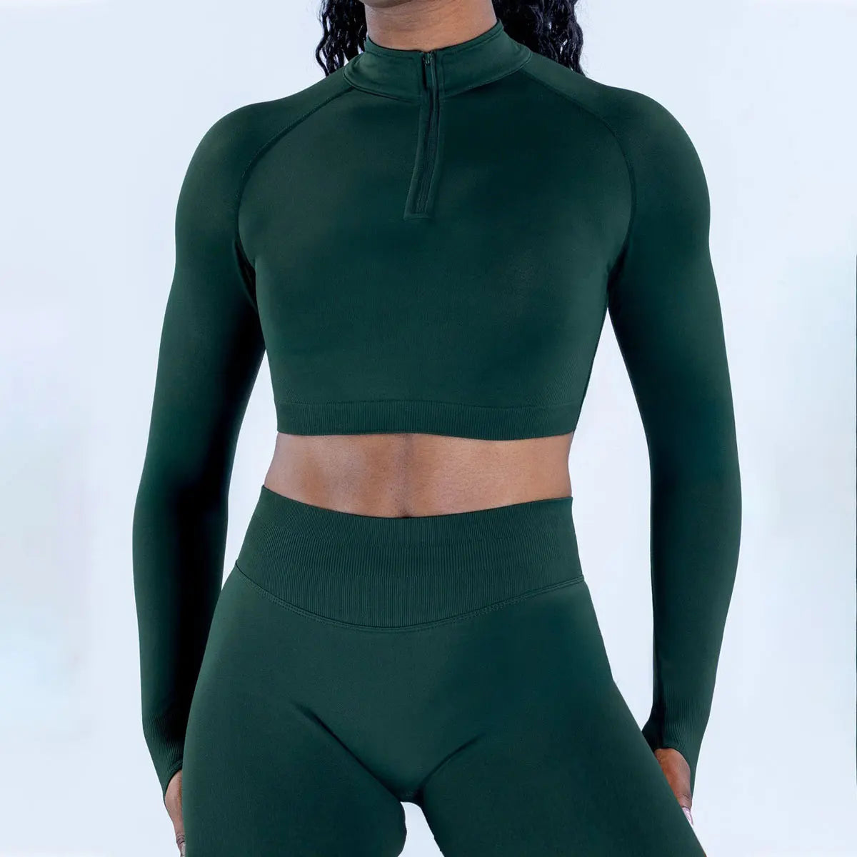 Long Sleeve Crop Top Seamless Quick Dry Shirt