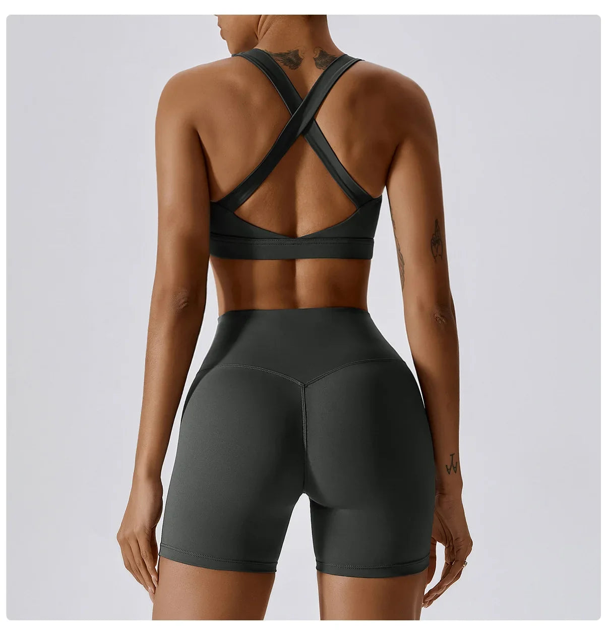Crossed Shoulder Strap Yoga Bra