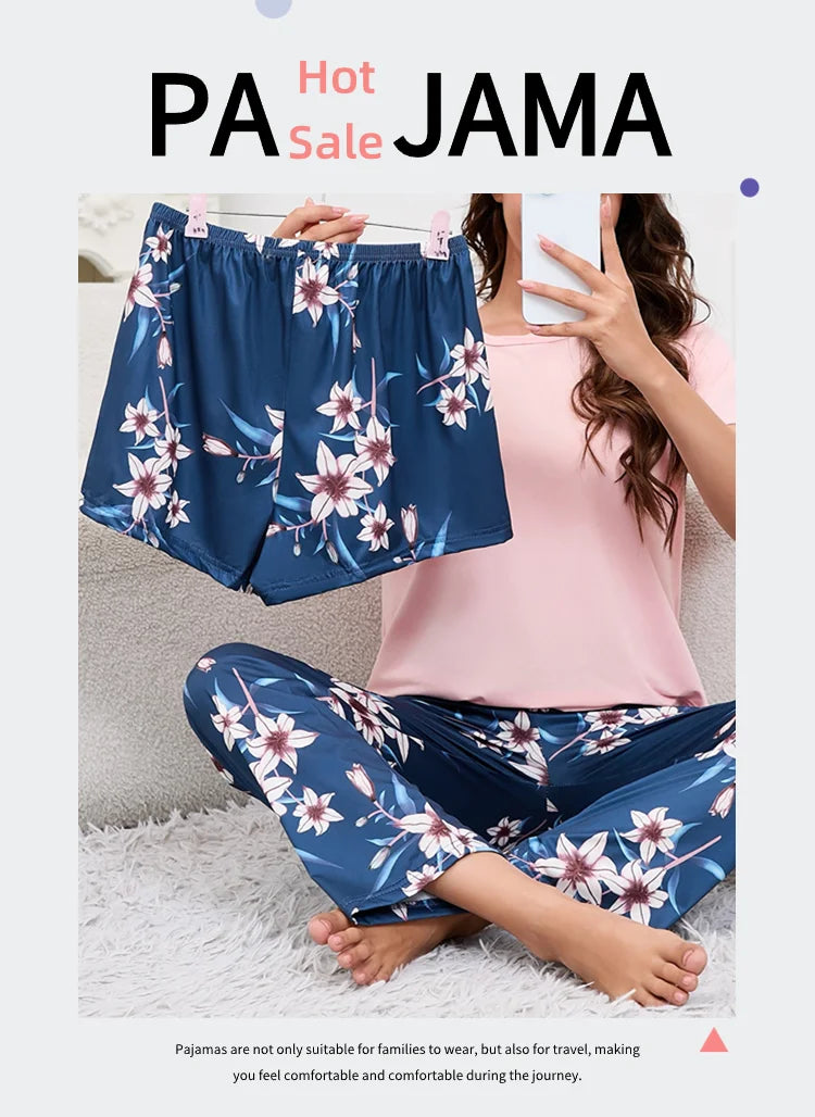 Women's Pajamas 3-Piece Sleepwear Set