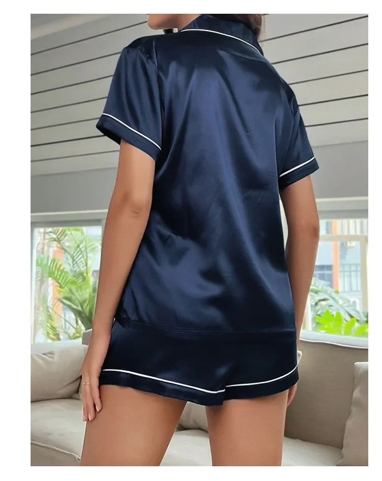 Women's Sleepwear Silk Satin Pajamas Set