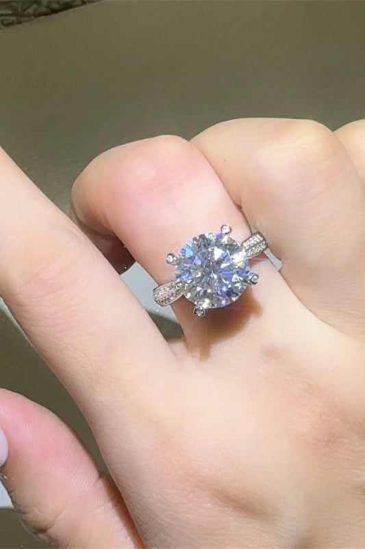 5 Carat Moissanite 925 Sterling Silver Ring — Round Pavé Formal