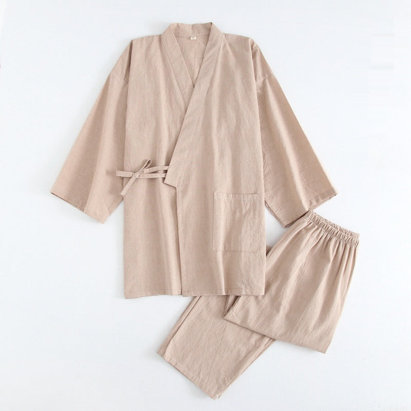 Thin Striped Cotton Washed Unisex Pajamas