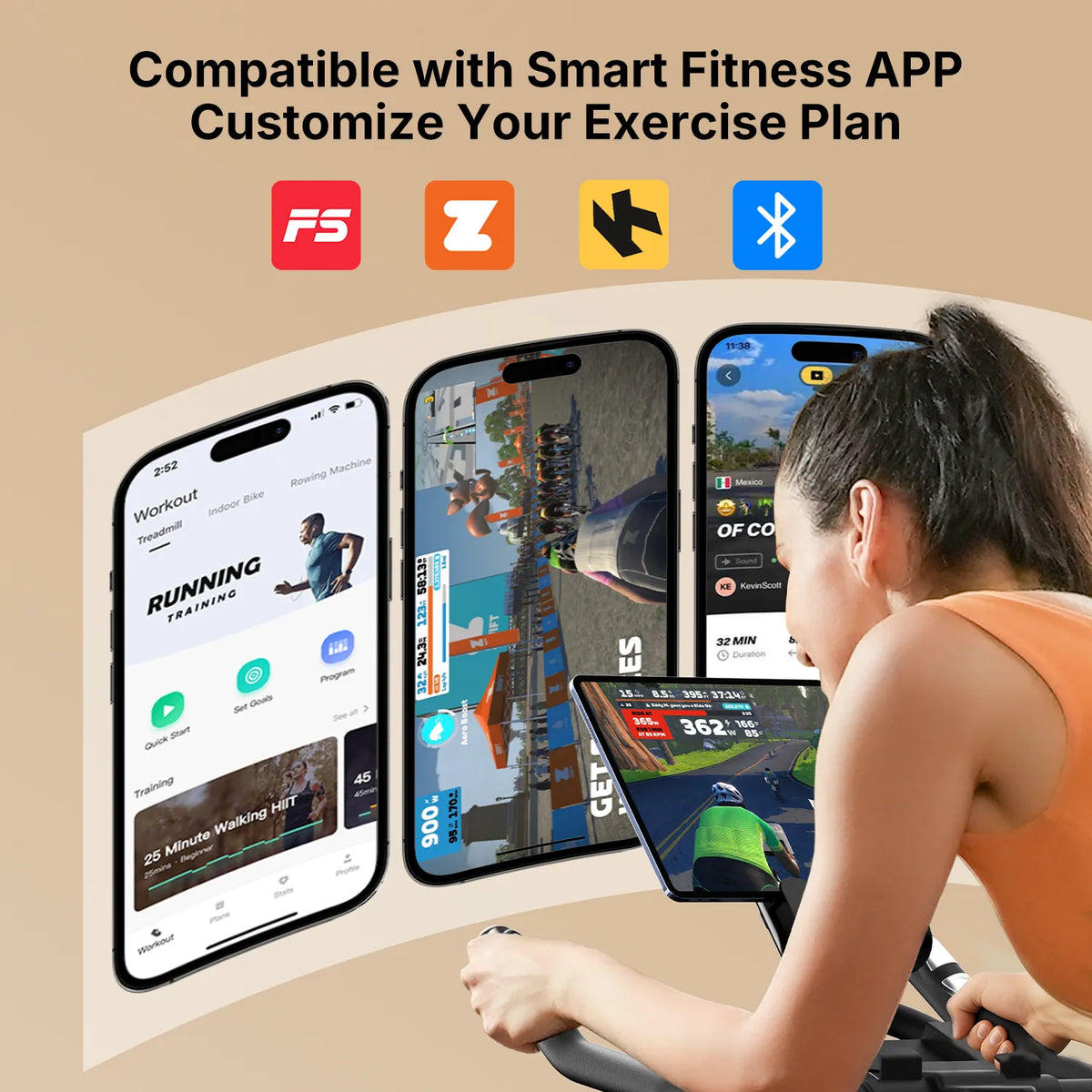 Smart Exercise Bike with Heart Monitor