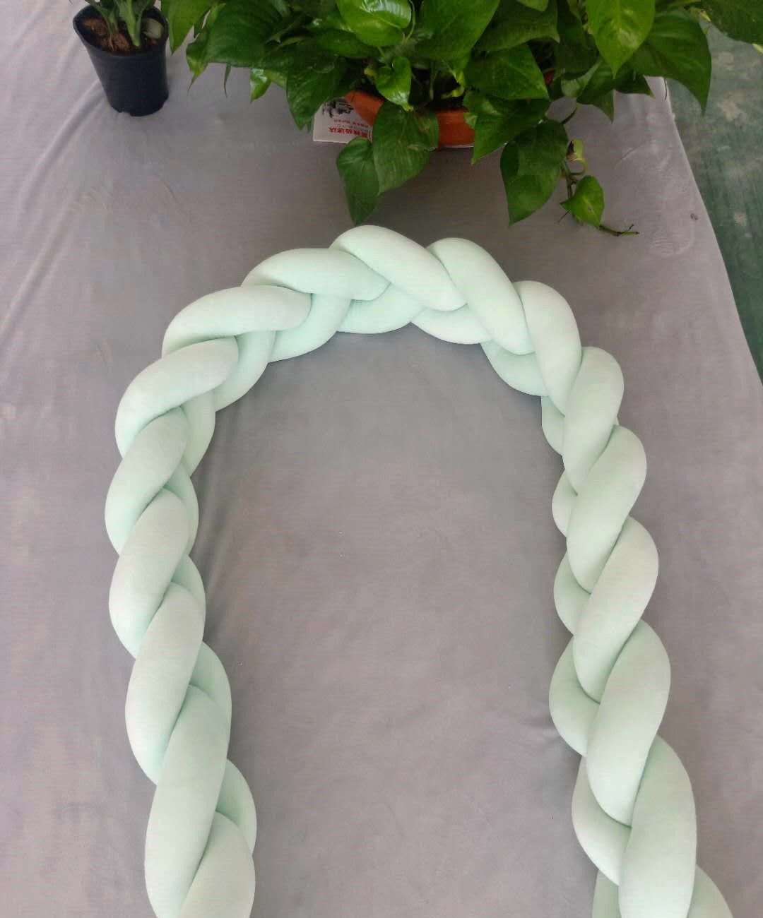 Knotted Long Pillow Three-strand Twist