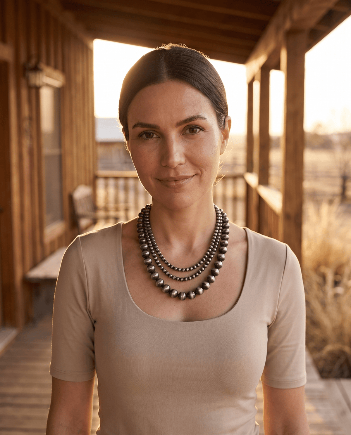 Desert Dreamer 3-Strand Western Faux Sterling Pearl Necklace
