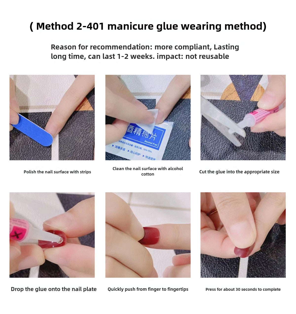 0998- Handmade press on nails fake nails removable