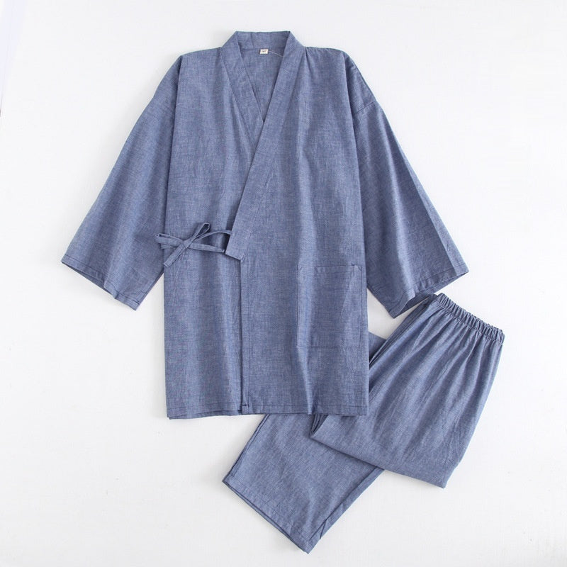 Thin Striped Cotton Washed Unisex Pajamas