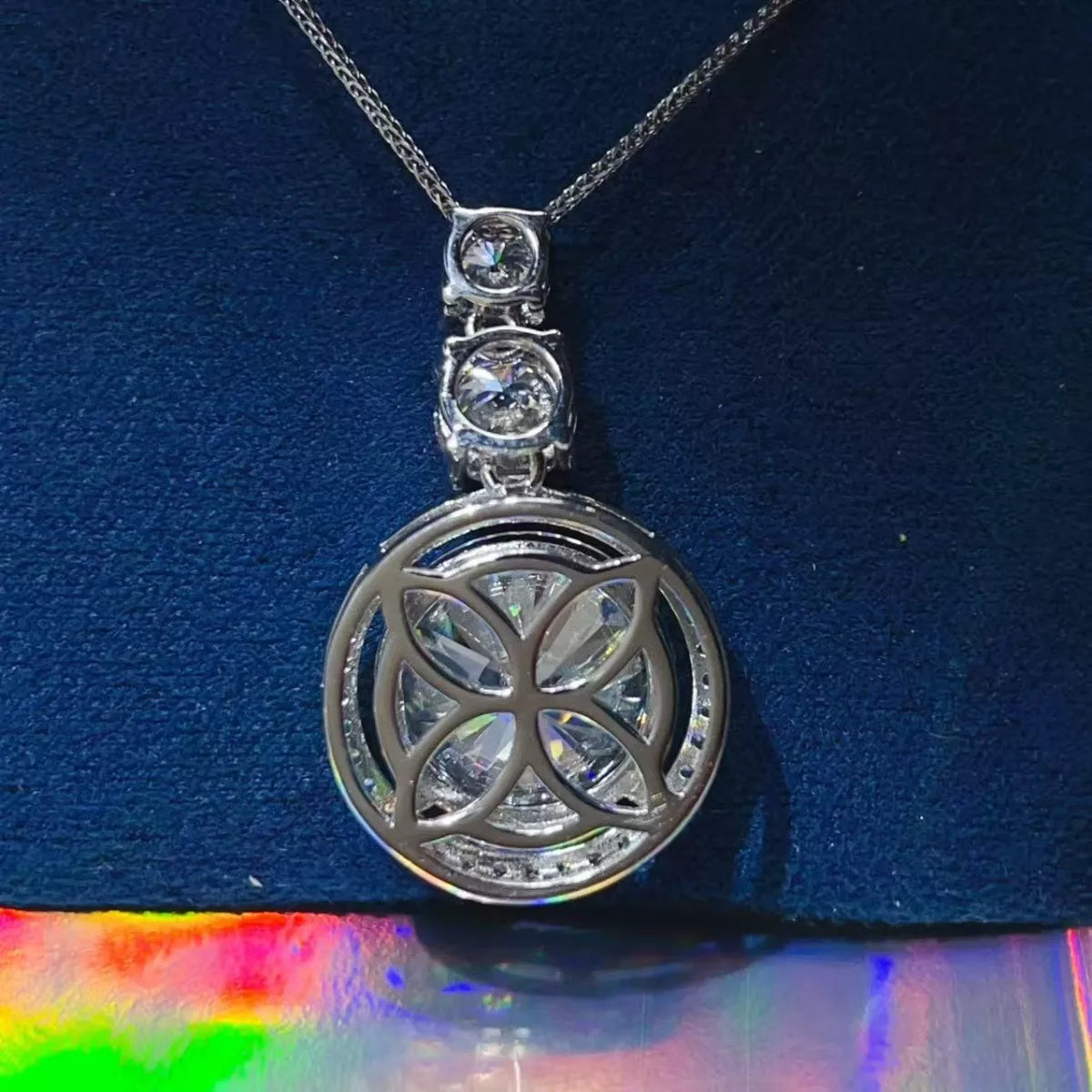 11.5 Carat Moissanite Sterling Silver Pendant Necklace