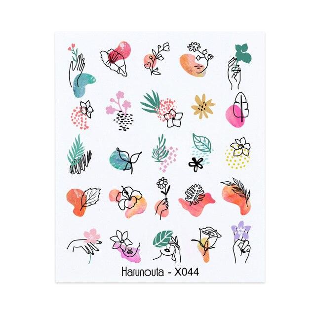 Embossed Nails Sticker 3D Flower Leaves Slider Water Transfer Nail Decals for Nail Art Transfer Sticker  3D Wave Design Decoration for Women Girls Art Stickers Decal Decoration Metallic Curve Strip Line Nail Decor