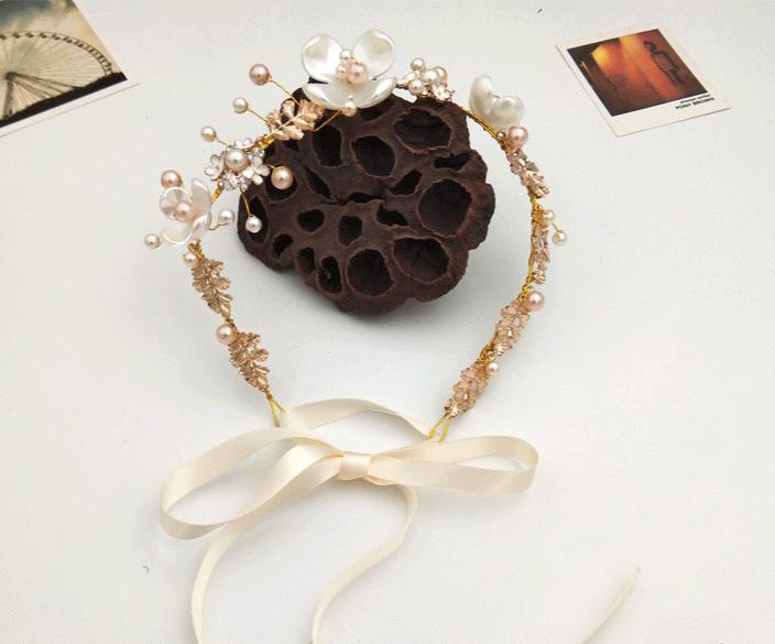 Handmade Floral-Pearl Bridal Hair band