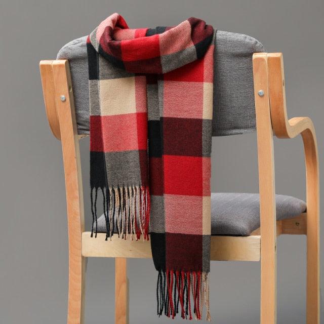 Casual Classic Soft Plaid Lightweight Scarf