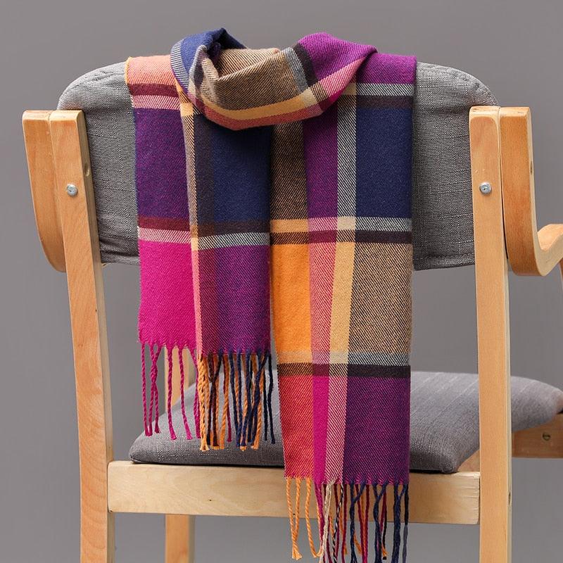 Casual Classic Soft Plaid Lightweight Scarf