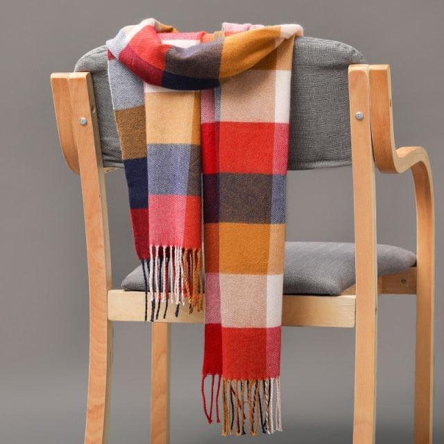 Casual Classic Soft Plaid Lightweight Scarf