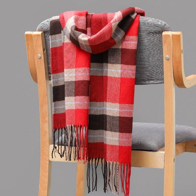 Casual Classic Soft Plaid Lightweight Scarf