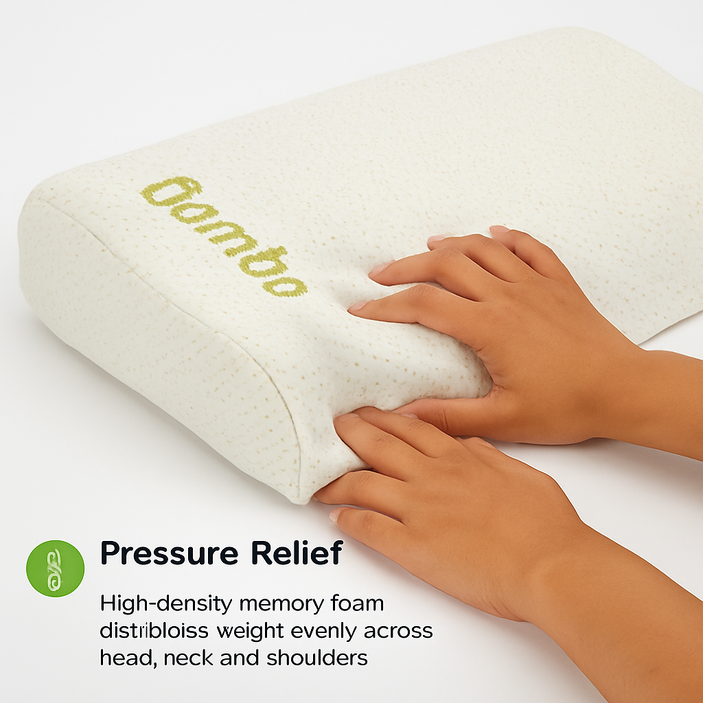 Bamboo Memory Foam Sleep Pillow Contoured Cervical Pillow