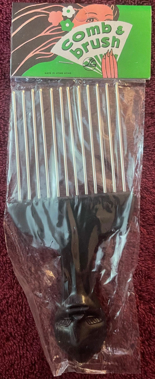 Vintage 1960s Metal Hair Pick Comb & Brush