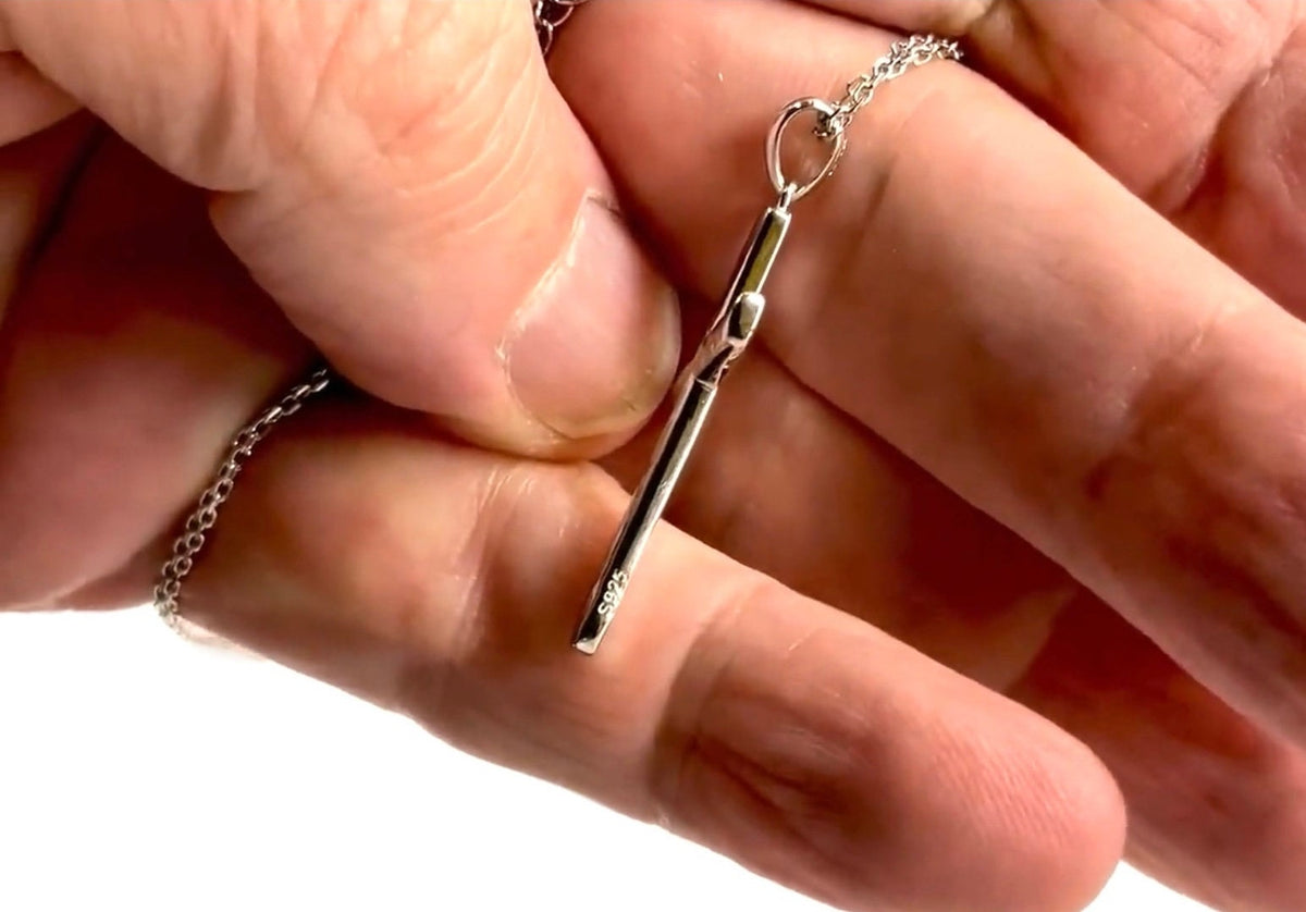 Solid Sterling Silver Hammered Cross Necklace Pendant