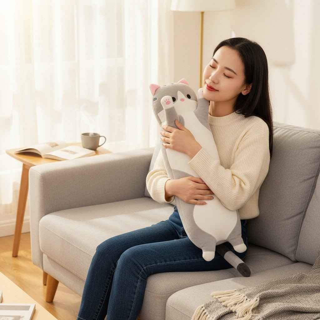 Long Cat Plush Pillow 26 Inch Soft Stuffed Animal