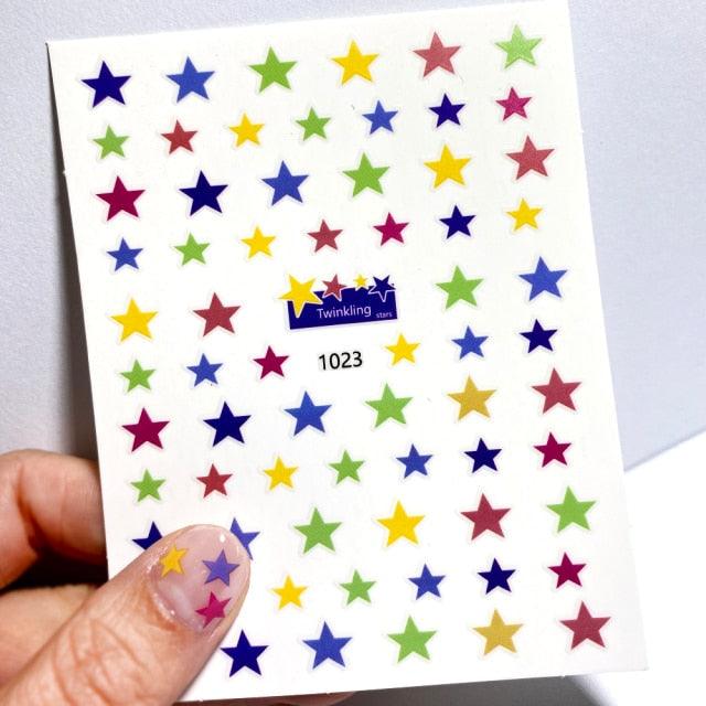 Lovely Stars Geometry 3D Nails Art Sticker Gold Silver Rose gold Ornaments self-Adhesive Sliders Manicure Accessories Decoration for Women Girls Art Stickers Decal Decoration Metallic Curve Strip Line Nail