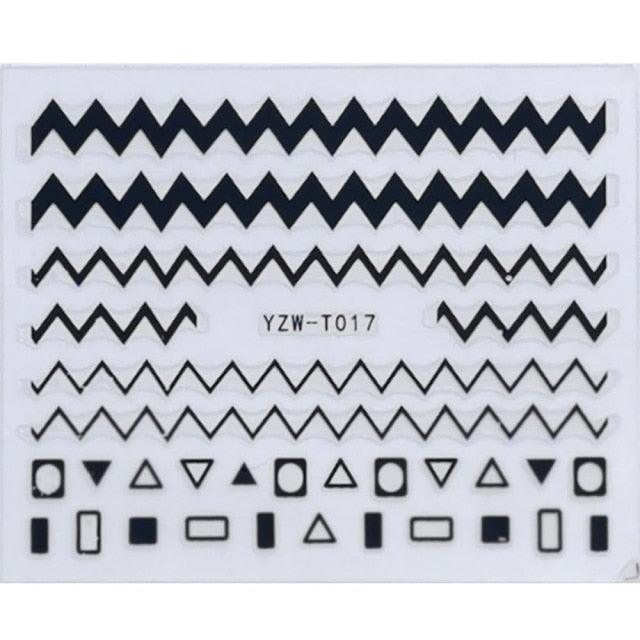 Nail Stickers for Manicure Nail Sticker Sliders For Nails Decal Self-adhesive Nails Figures Transfer Black Accessories Sliders Manicure Decoration 3D Nail Supplies Holographic Decals Transfer Sliders Nail Design Manicures Nail Self-Adhesive Sticker