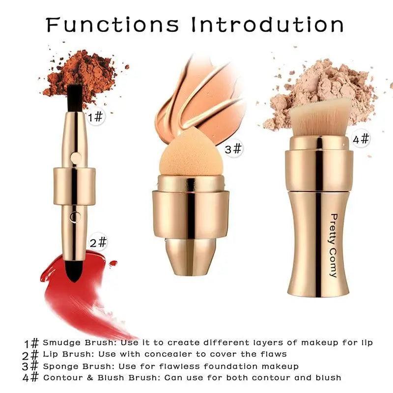 New Vintage Style 4 In 1 Makeup Brushes