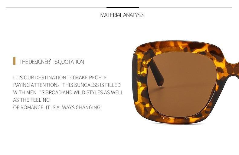 Oversized Leopard Designer Sunglasses