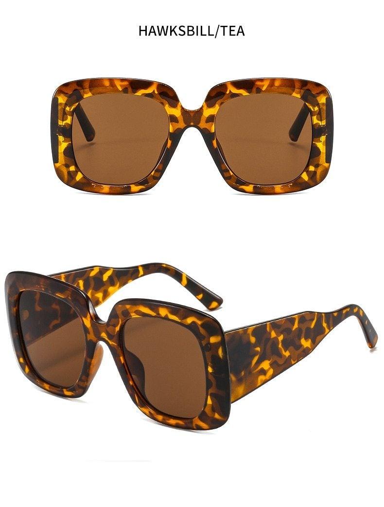 Oversized Leopard Designer Sunglasses
