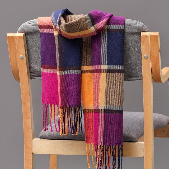 Casual Classic Soft Plaid Lightweight Scarf