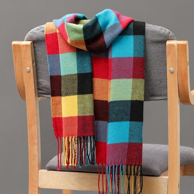 Casual Classic Soft Plaid Lightweight Scarf