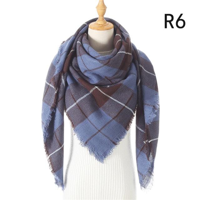 Soft Plaid Cashmere Scarf