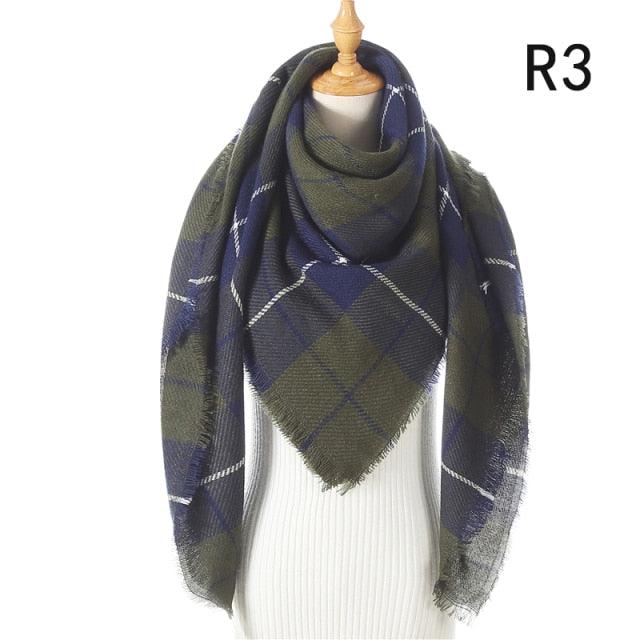 Soft Plaid Cashmere Scarf
