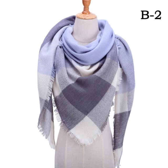 Soft Plaid Cashmere Scarf