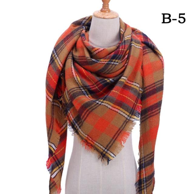 Soft Plaid Cashmere Scarf