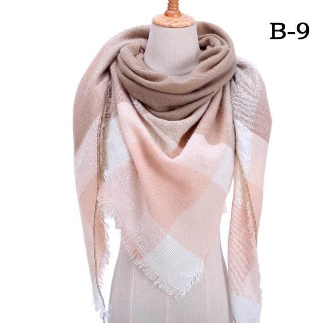 Soft Plaid Cashmere Scarf