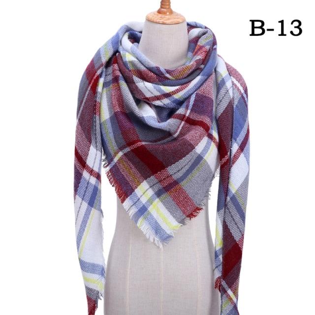 Soft Plaid Cashmere Scarf