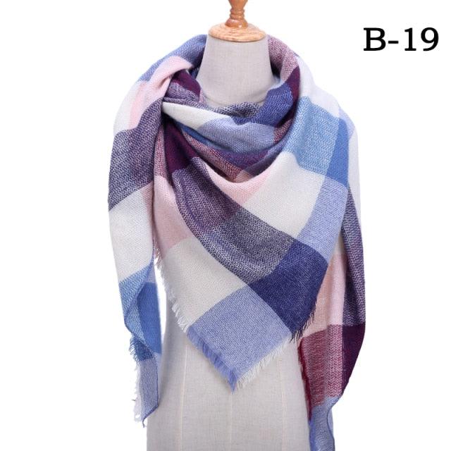 Soft Plaid Cashmere Scarf