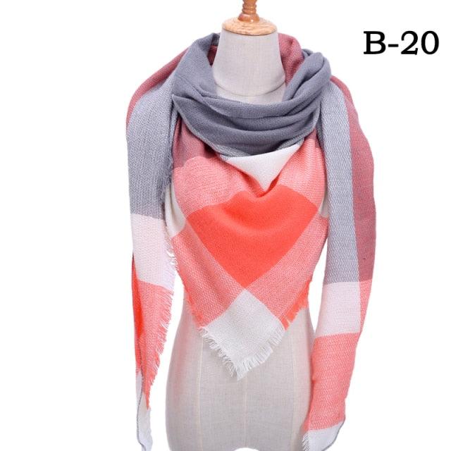 Soft Plaid Cashmere Scarf