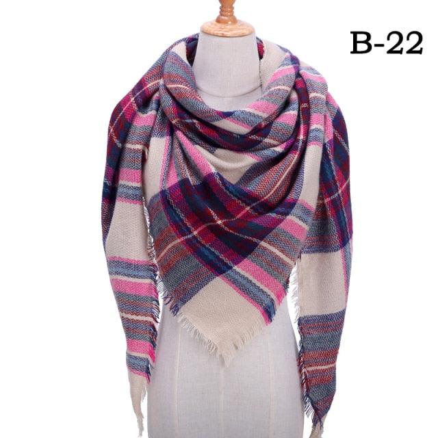 Soft Plaid Cashmere Scarf