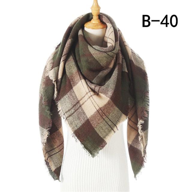 Soft Plaid Cashmere Scarf