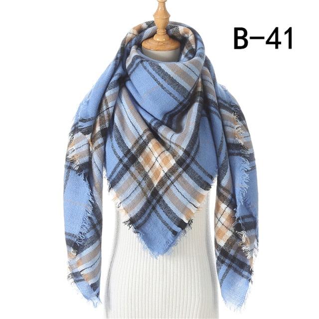 Soft Plaid Cashmere Scarf