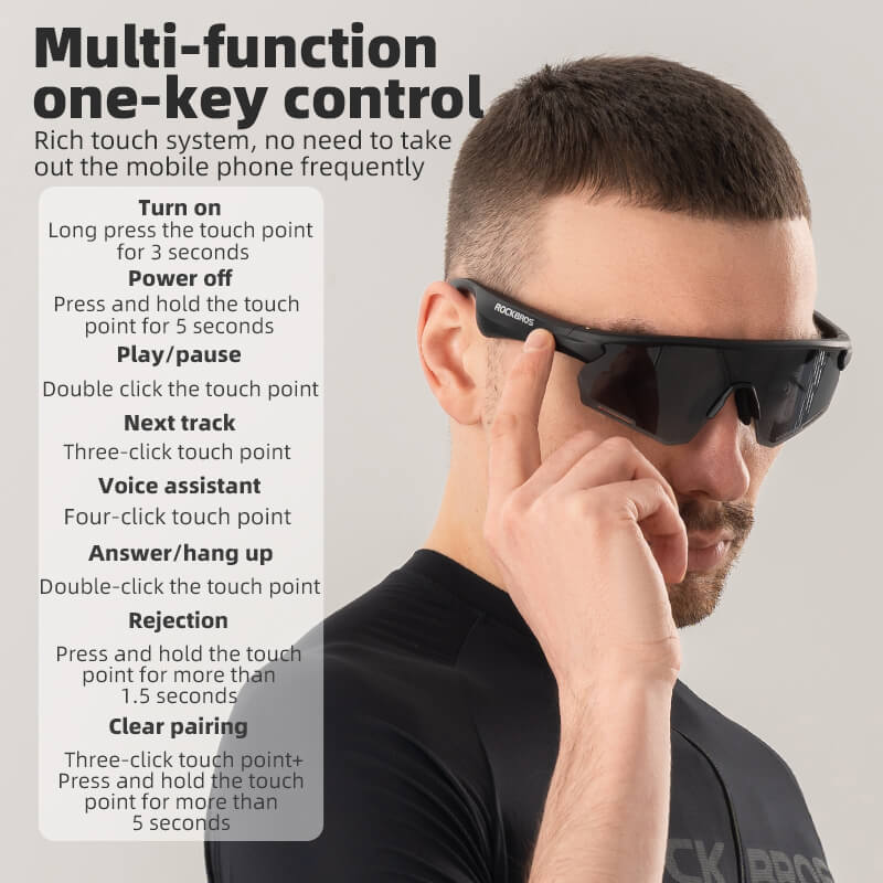 ROCKBROS Bluetooth Polarized Smart Sunglasses