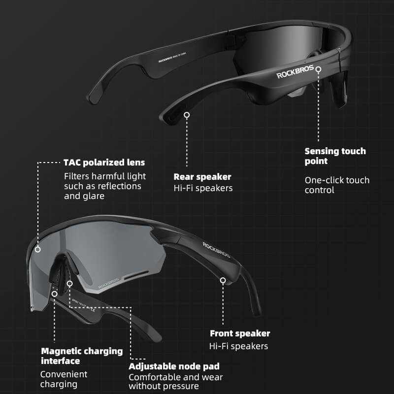 ROCKBROS Bluetooth Polarized Smart Sunglasses