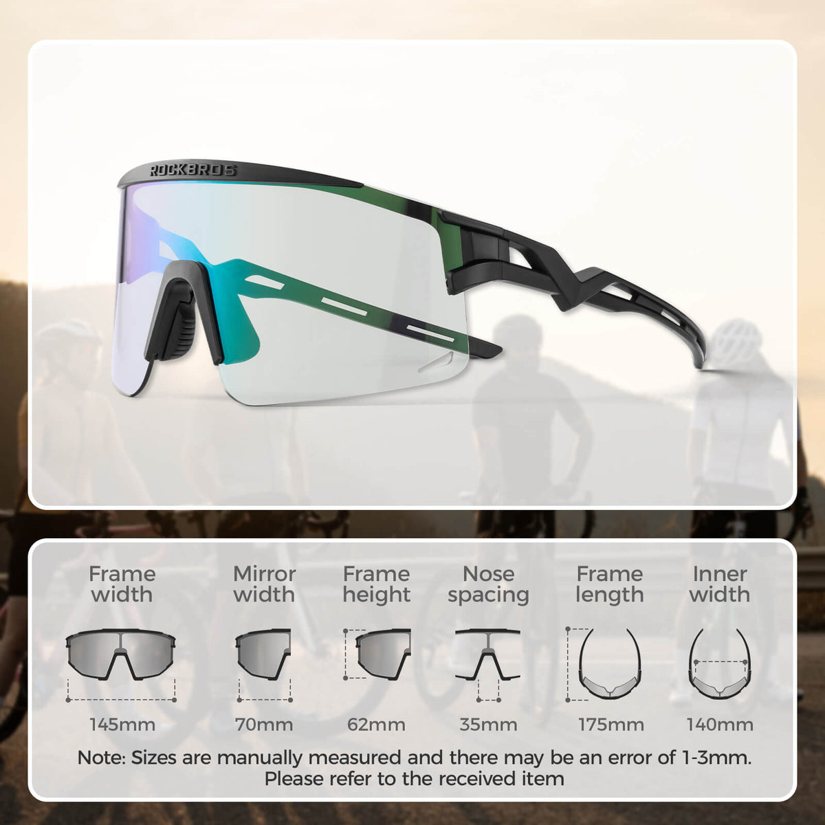 Half Frame Photochromic Sunglasses