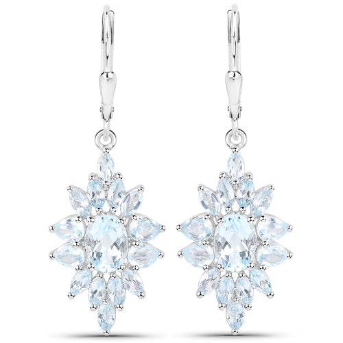 Genuine Blue Topaz & Sterling Silver 3 Piece Jewelry Set