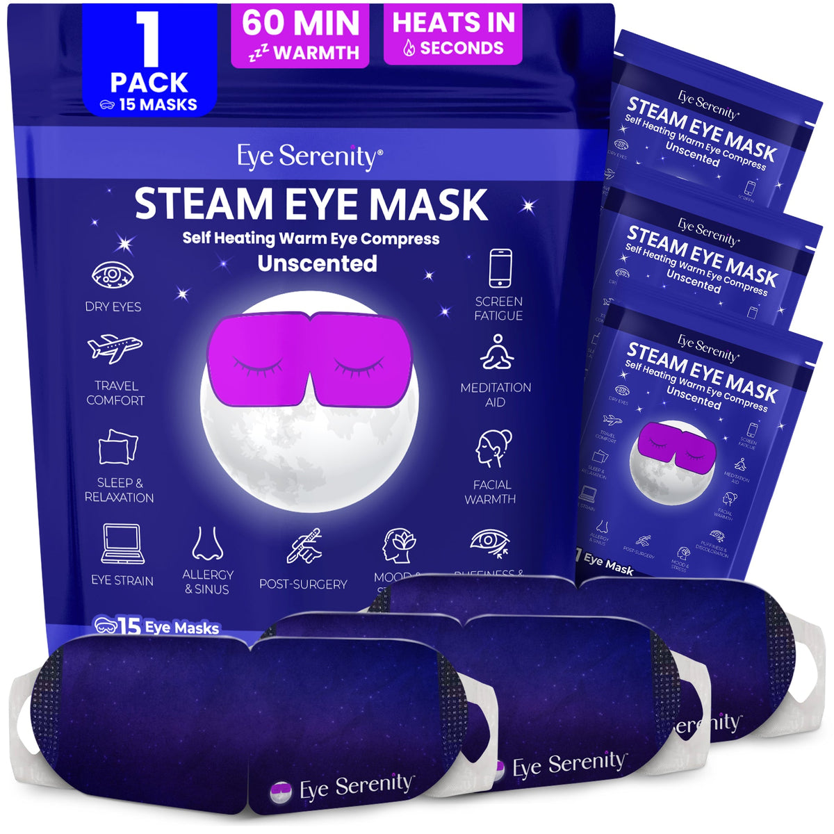 Eye Serenity Steam Eye Mask - Self-Heating Warm Eye Compress