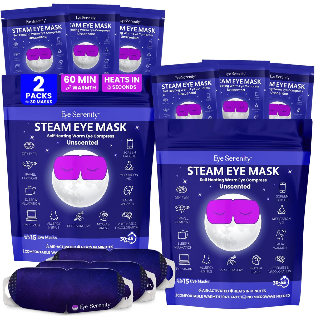Eye Serenity Steam Eye Mask - Self-Heating Warm Eye Compress