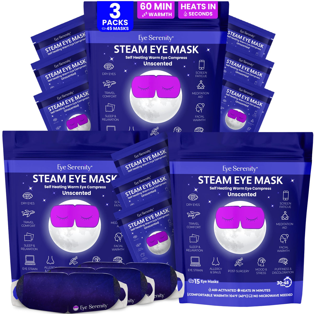 Eye Serenity Steam Eye Mask - Self-Heating Warm Eye Compress