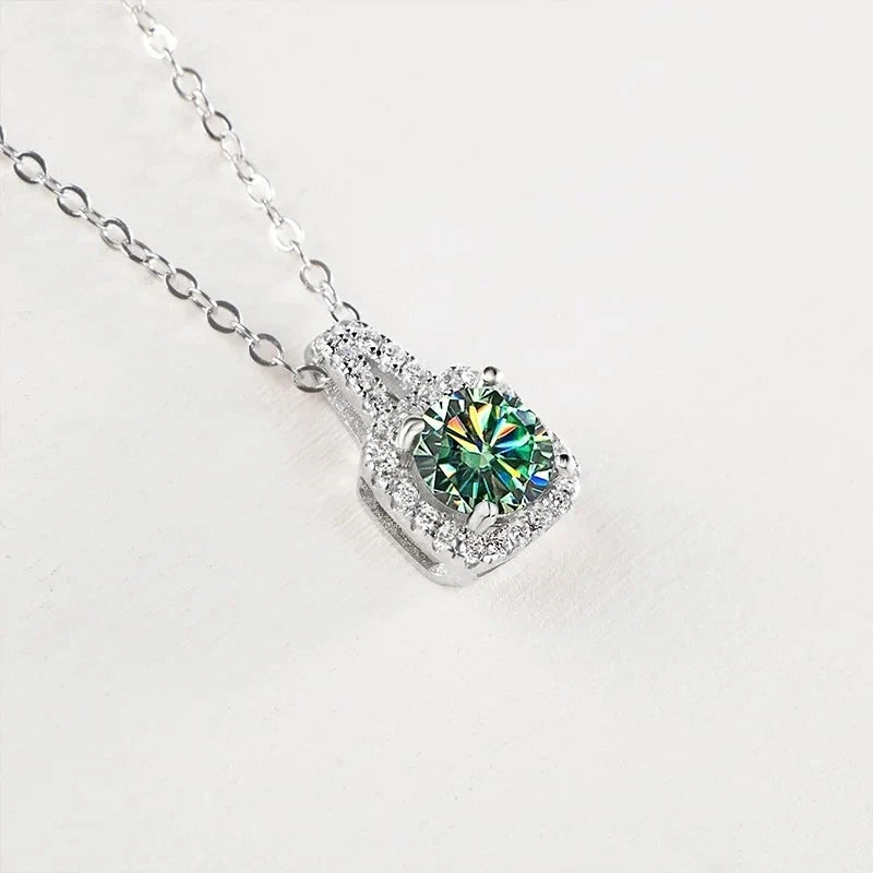Sterling Silver 3-Piece Moissanite Jewelry Set 1ct Necklace Ring Earrings