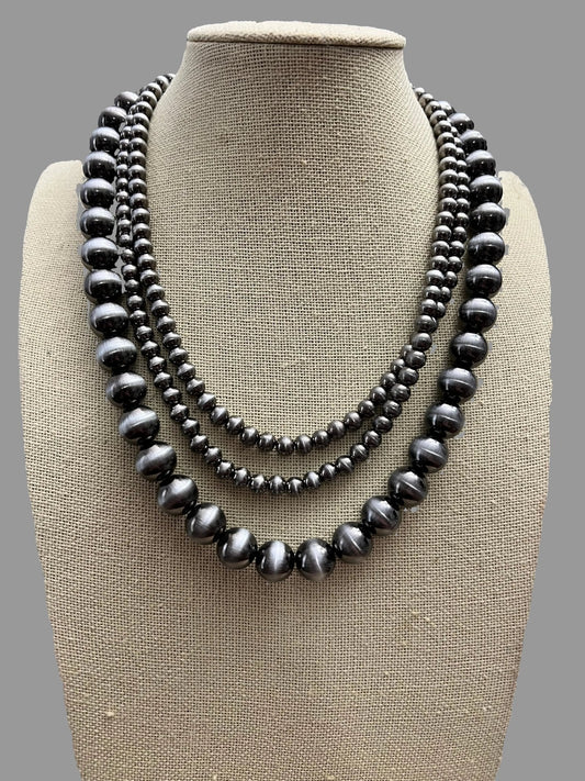 Desert Dreamer 3-Strand Western Faux Sterling Pearl Necklace