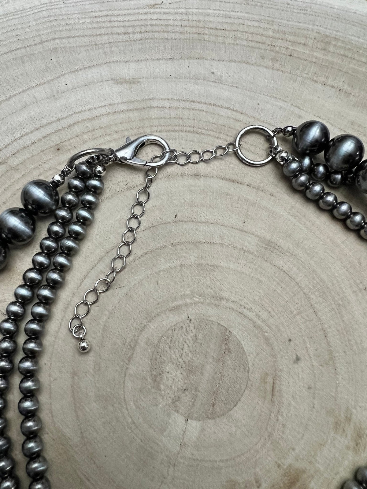 Desert Dreamer 3-Strand Western Faux Sterling Pearl Necklace